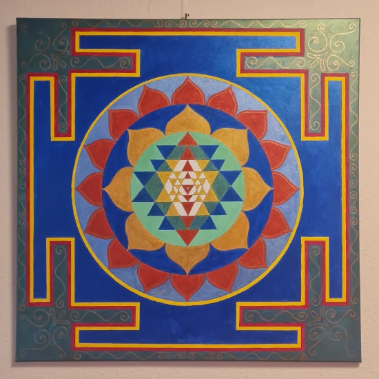 Sri Yantra handgemalte Bilder